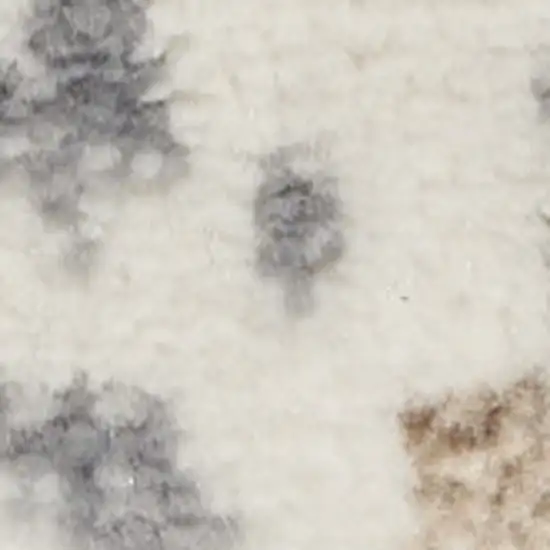 7' Gray Abstract Runner Rug Photo 8