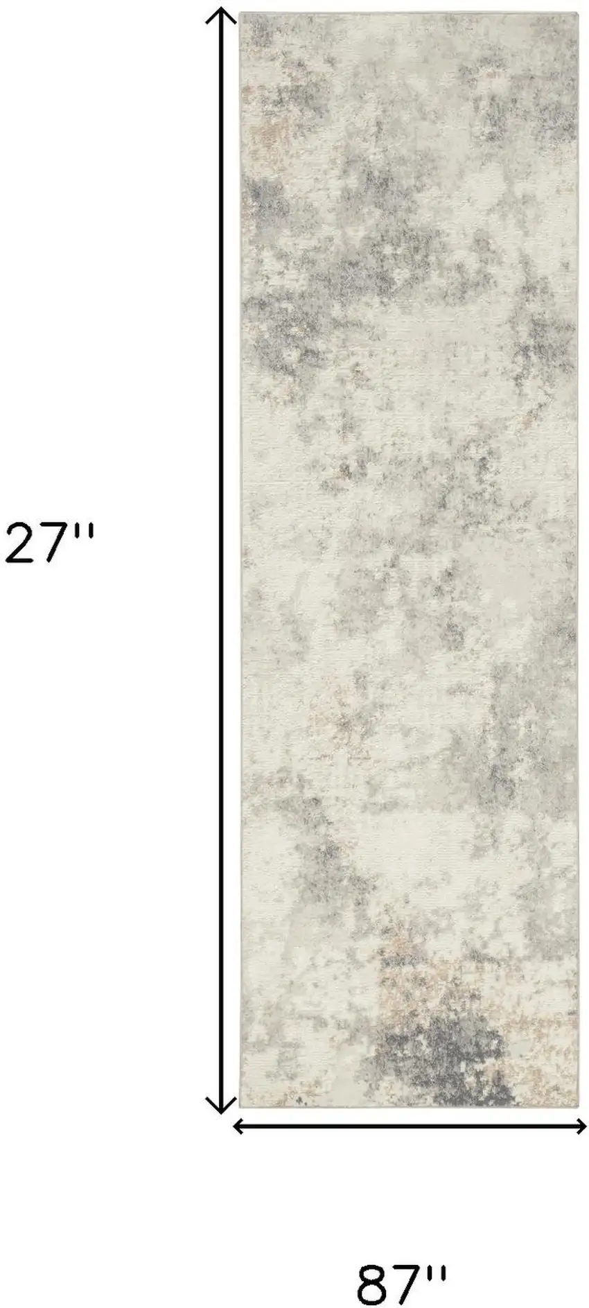 7' Gray Abstract Runner Rug Photo 3