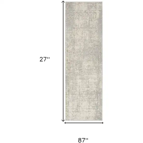 7' Gray Abstract Runner Rug Photo 3