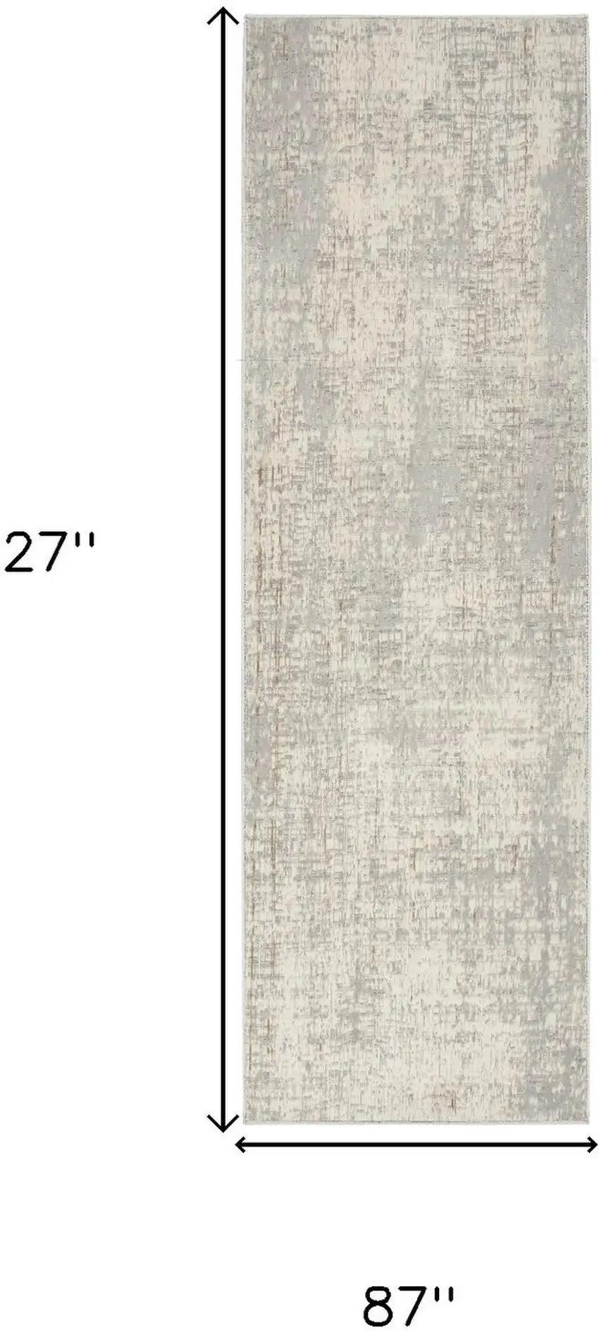 7' Gray Abstract Runner Rug Photo 3