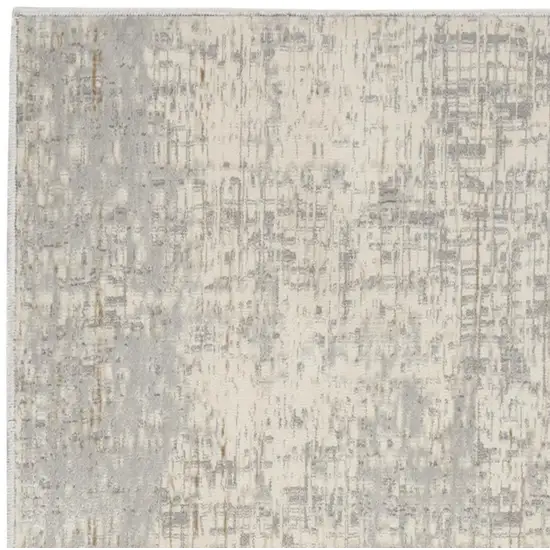 7' Gray Abstract Runner Rug Photo 4