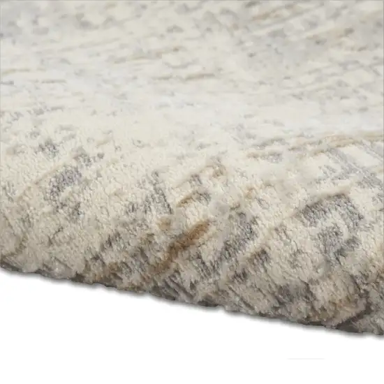 7' Gray Abstract Runner Rug Photo 7