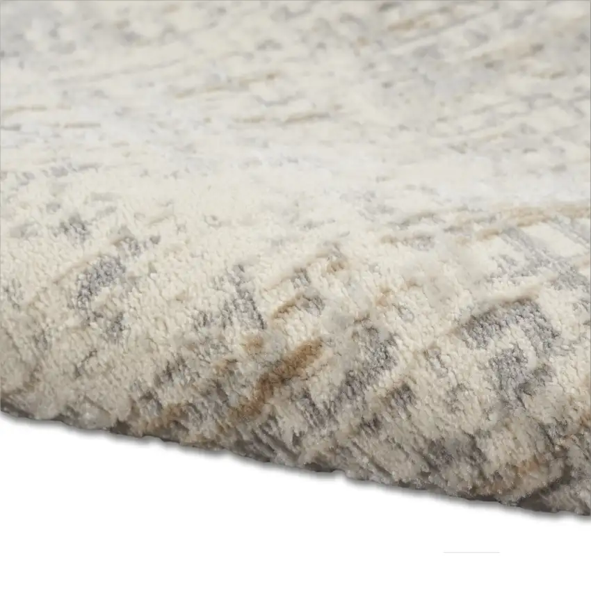 7' Gray Abstract Runner Rug Photo 7