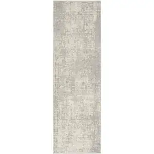 Photo of 7' Gray Abstract Runner Rug