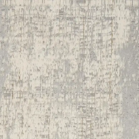 7' Gray Abstract Runner Rug Photo 6