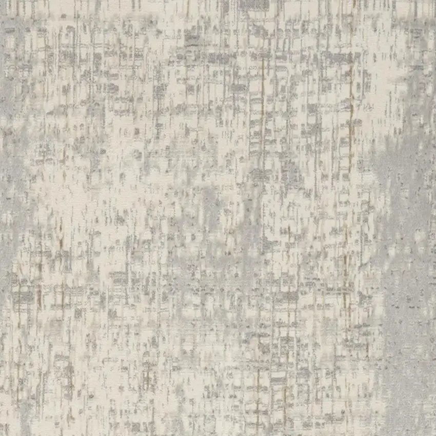 7' Gray Abstract Runner Rug Photo 6