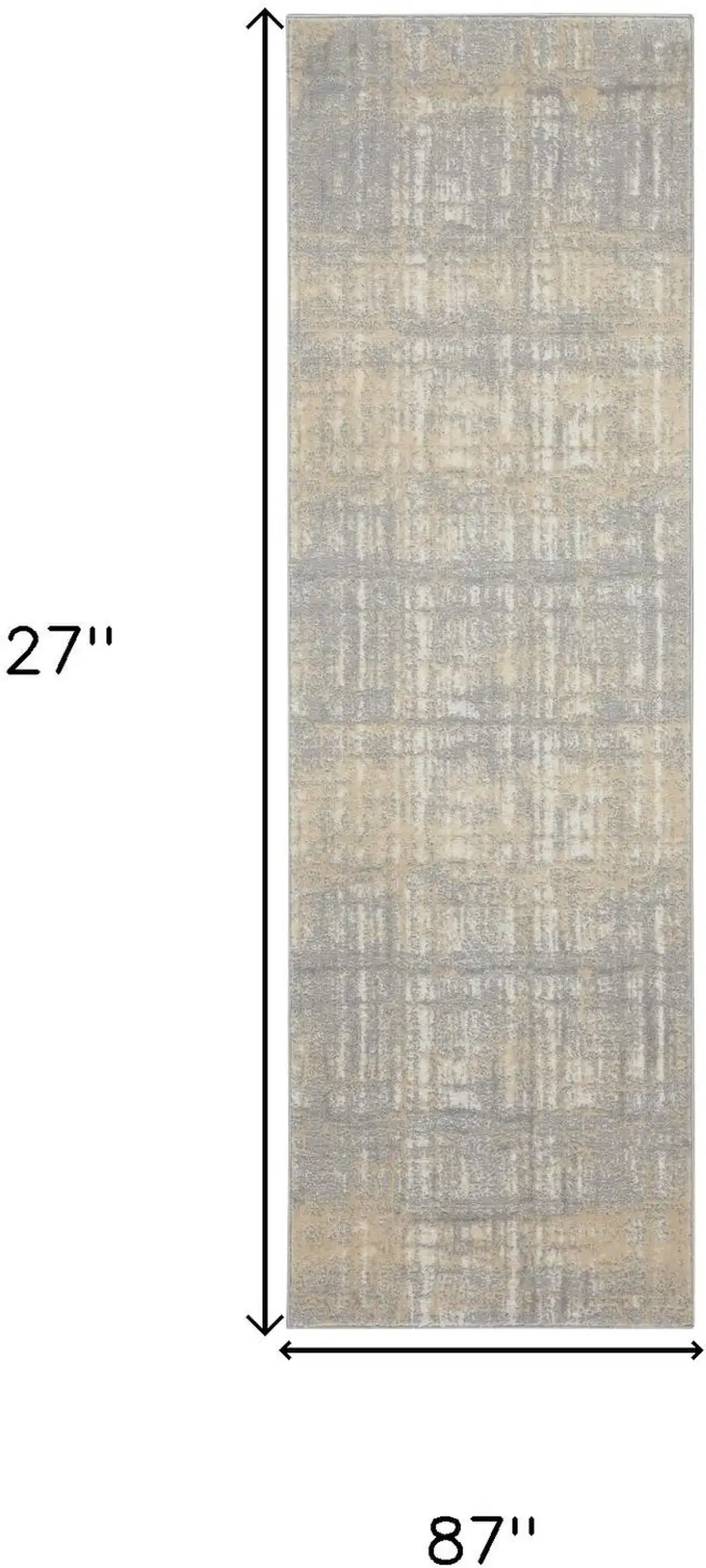 7' Gray Abstract Runner Rug Photo 3