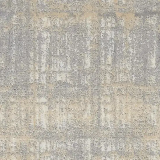 7' Gray Abstract Runner Rug Photo 4