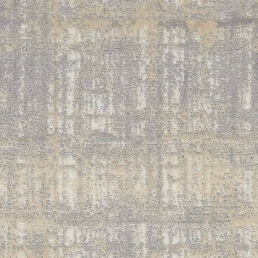 7' Gray Abstract Runner Rug Photo 4