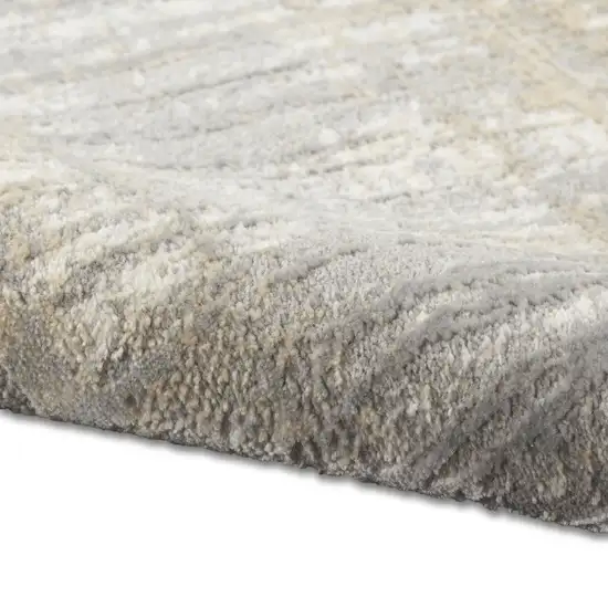 7' Gray Abstract Runner Rug Photo 8