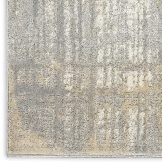 7' Gray Abstract Runner Rug Photo 8