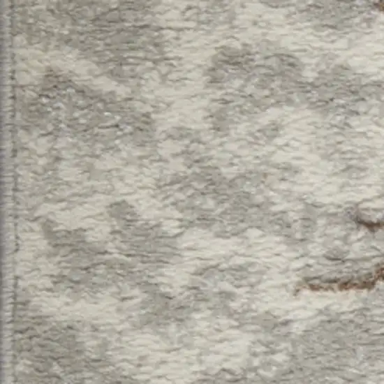 8' Gray Abstract Runner Rug Photo 4