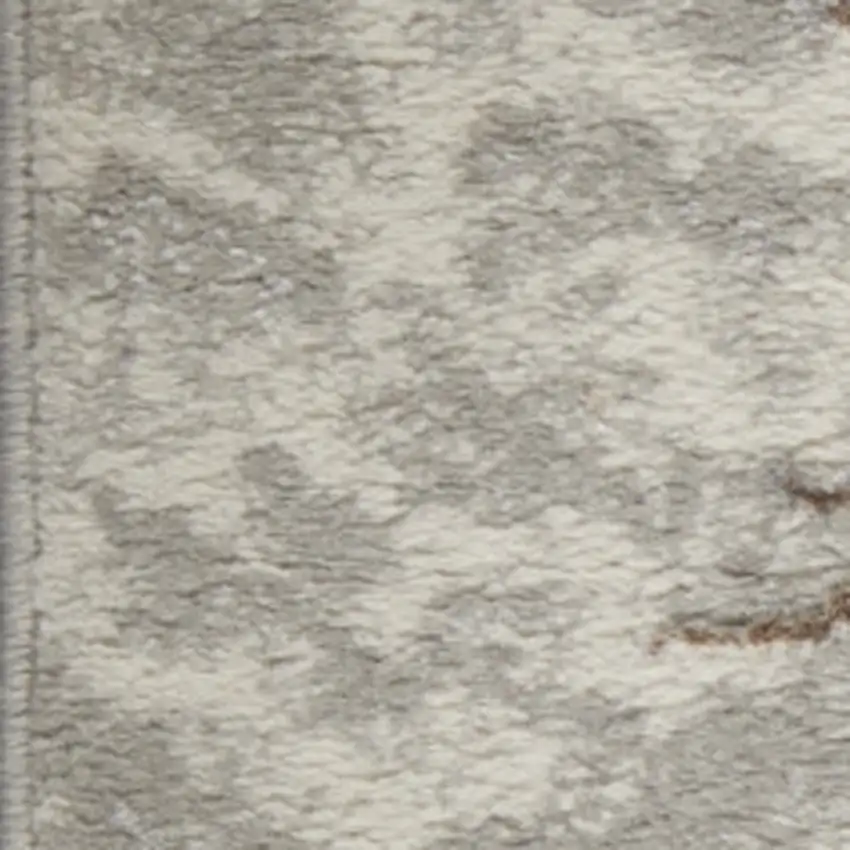 8' Gray Abstract Runner Rug Photo 4