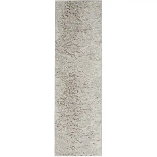 8' Gray Abstract Runner Rug Photo 3