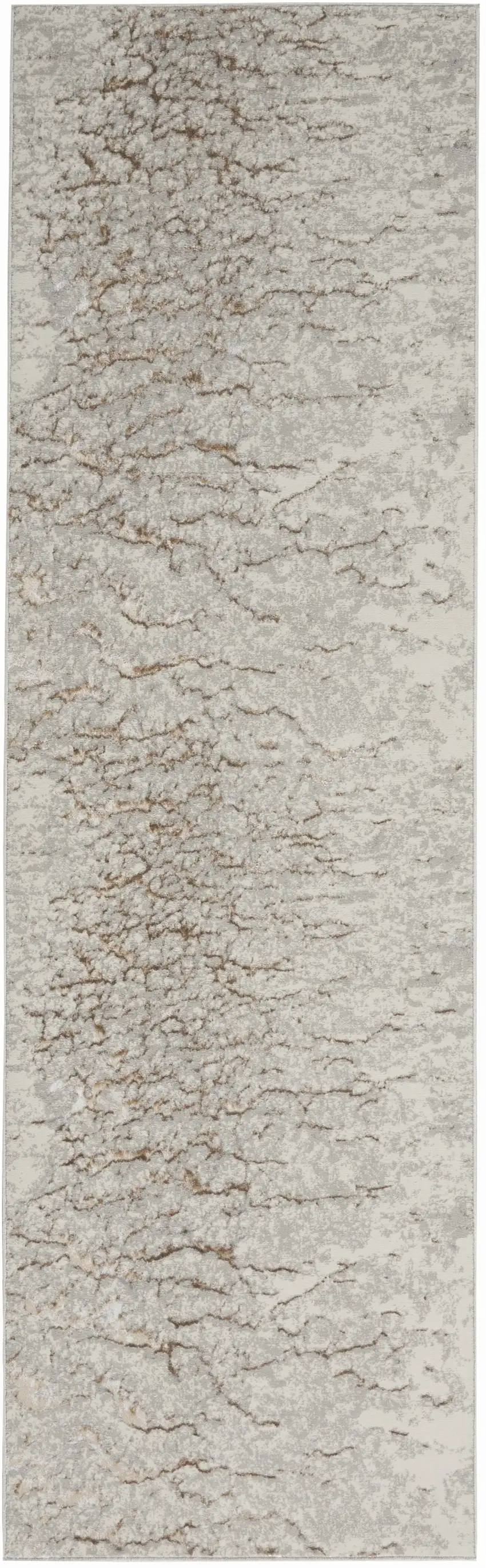 8' Gray Abstract Runner Rug Photo 3