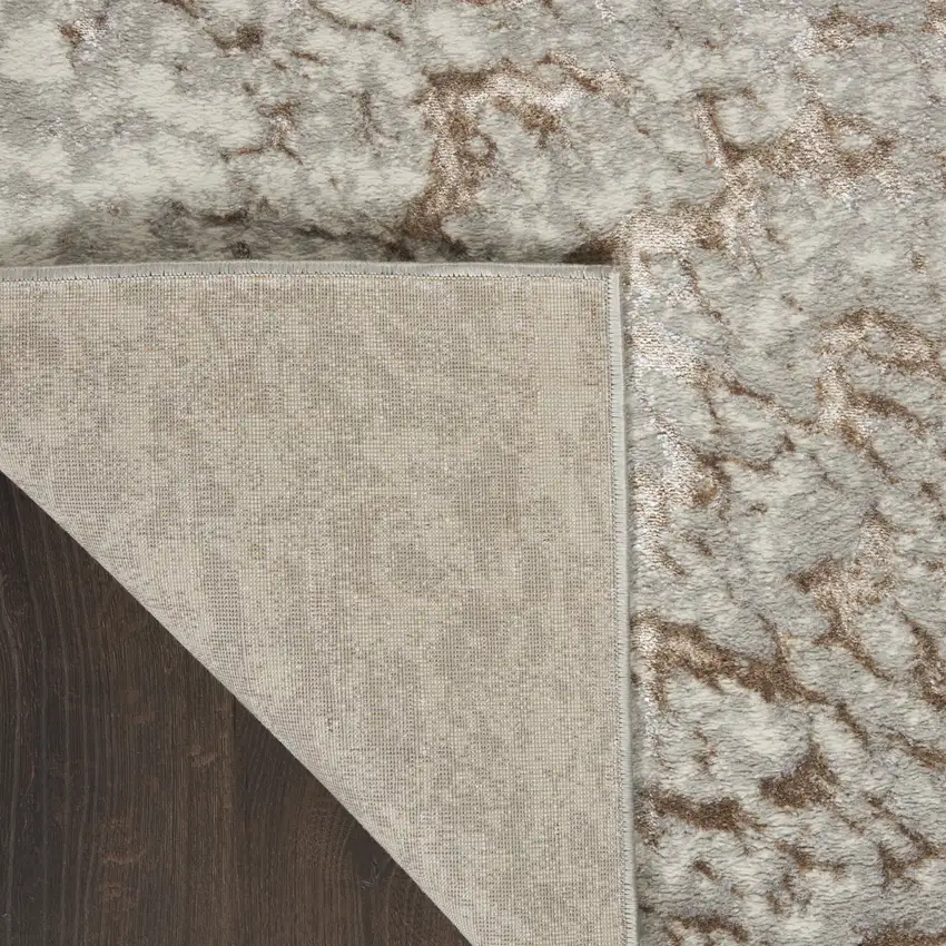 8' Gray Abstract Runner Rug Photo 8