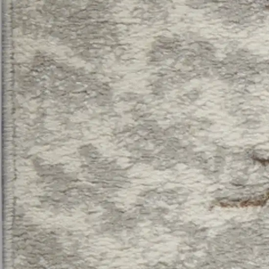 8' Gray Abstract Runner Rug Photo 5