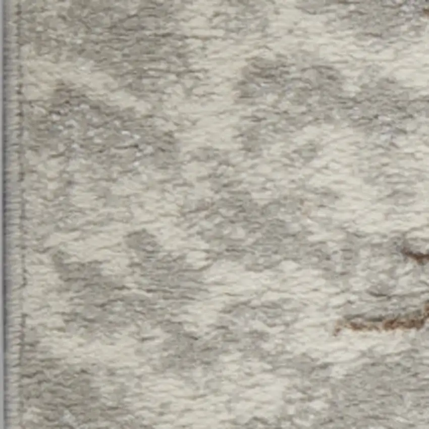 8' Gray Abstract Runner Rug Photo 5