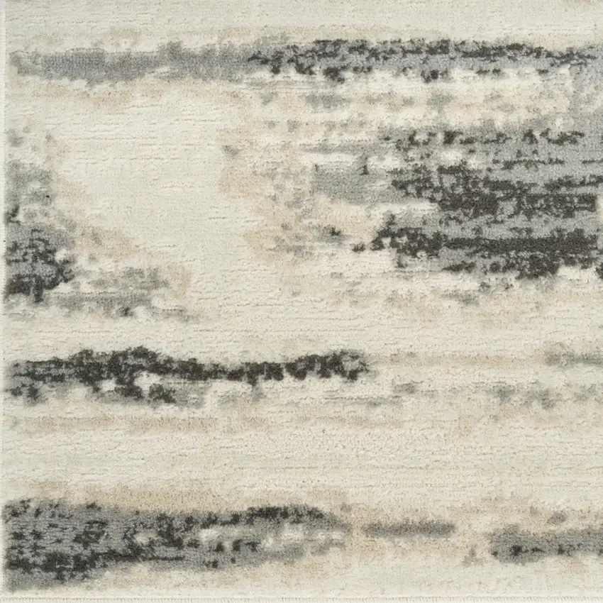 8' Gray Abstract Runner Rug Photo 6