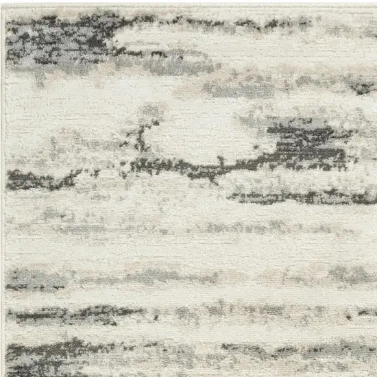 8' Gray Abstract Runner Rug Photo 4