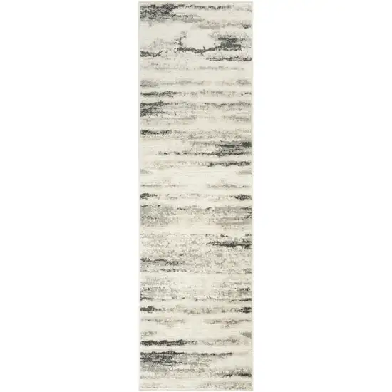 8' Gray Abstract Runner Rug Photo 2