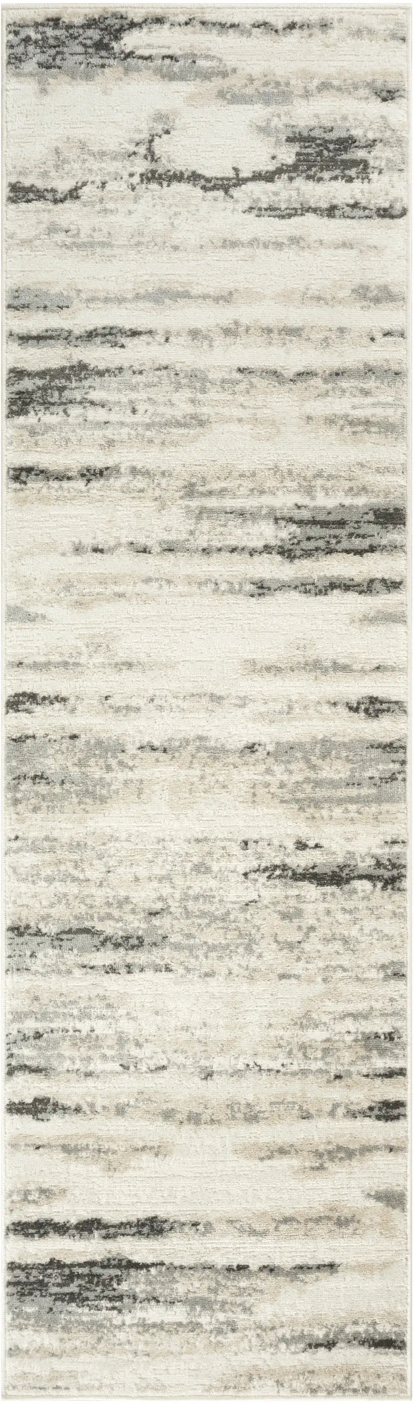8' Gray Abstract Runner Rug Photo 2