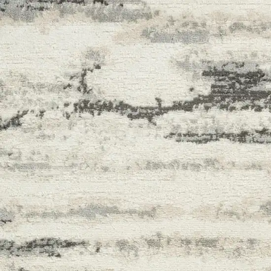 8' Gray Abstract Runner Rug Photo 3