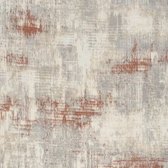 7' Gray Abstract Runner Rug Photo 3