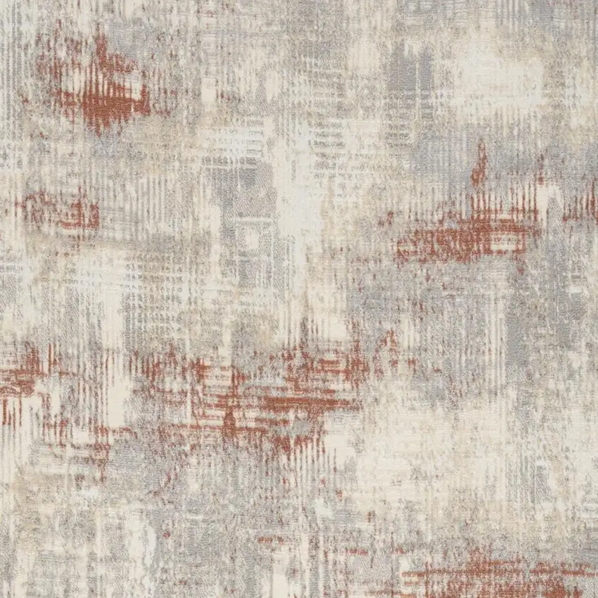 7' Gray Abstract Runner Rug Photo 3