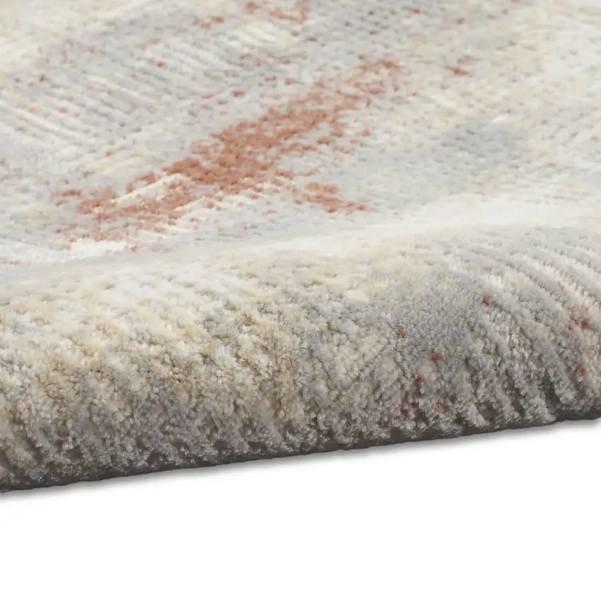 7' Gray Abstract Runner Rug Photo 7