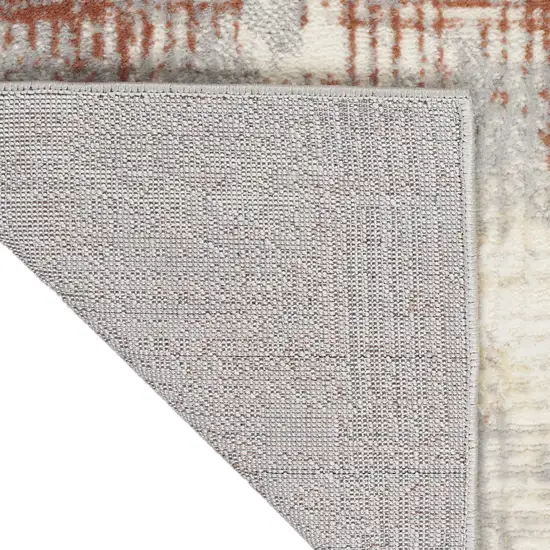 7' Gray Abstract Runner Rug Photo 8