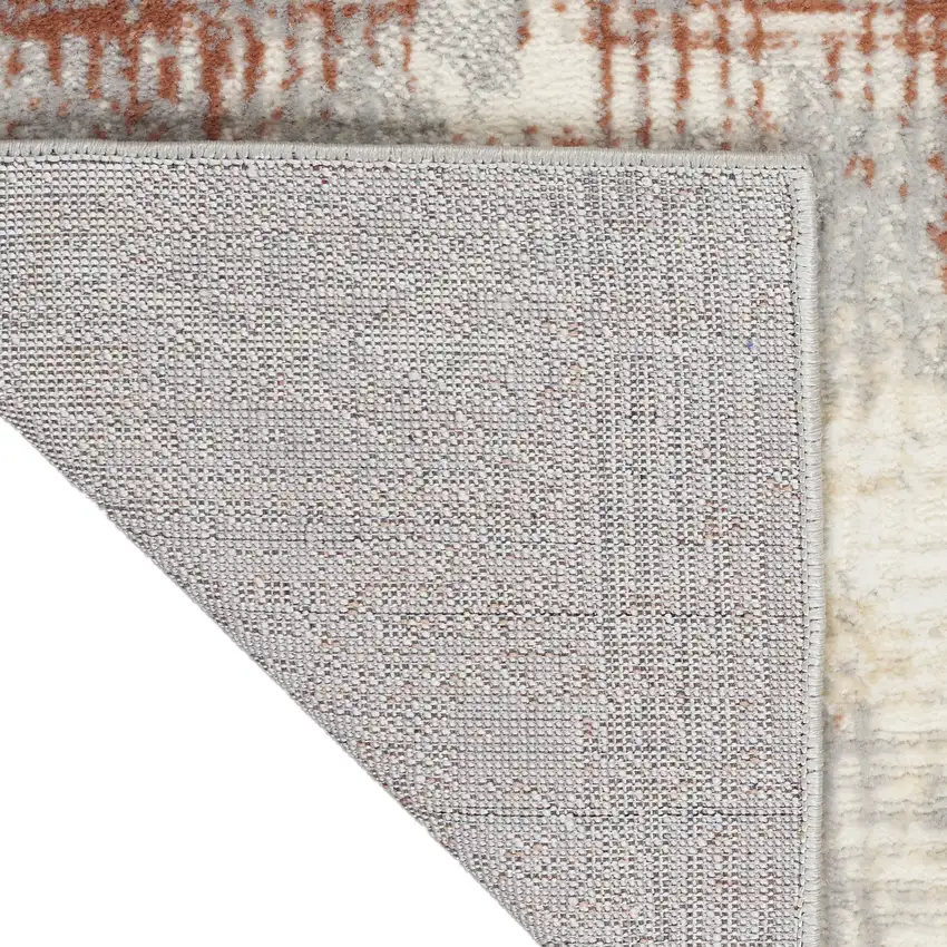 7' Gray Abstract Runner Rug Photo 8