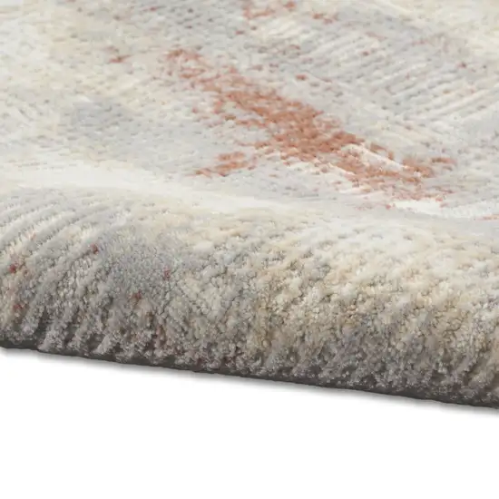 7' Gray Abstract Runner Rug Photo 6