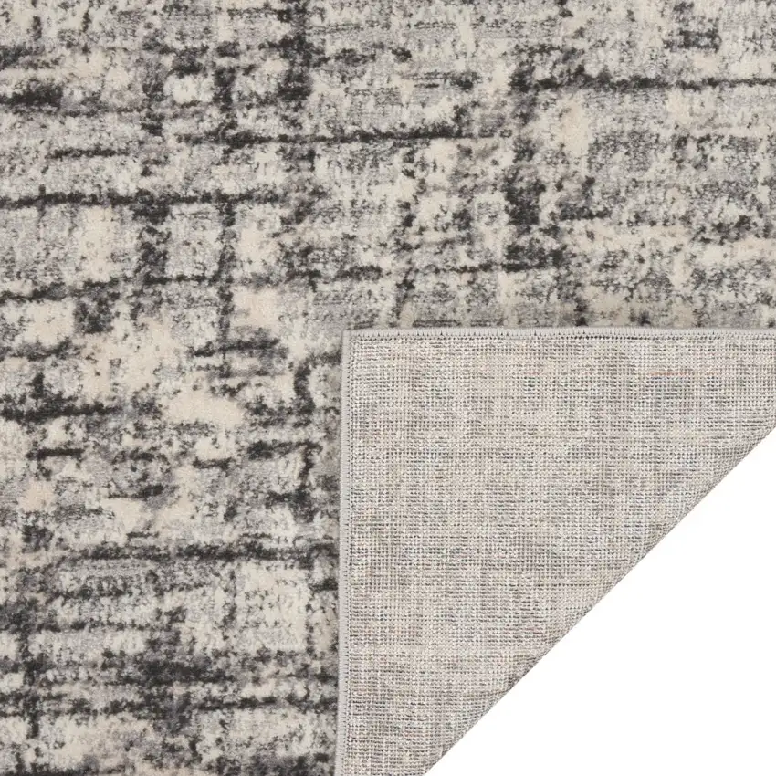 7' Gray Abstract Runner Rug Photo 6