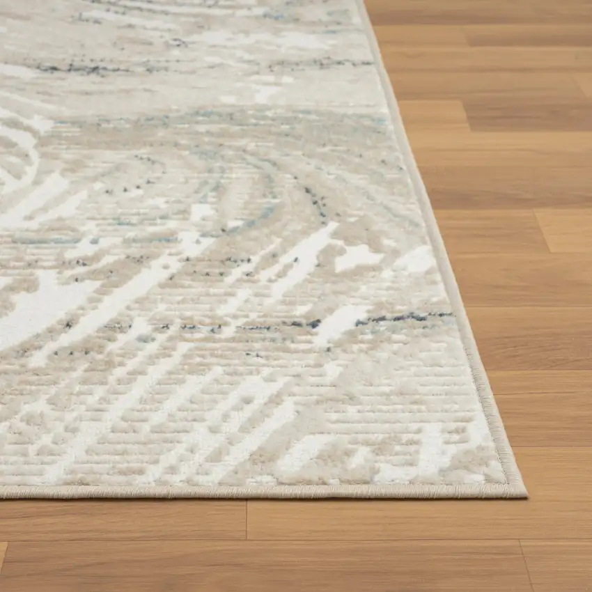 8' Gray Abstract Runner Rug Photo 6
