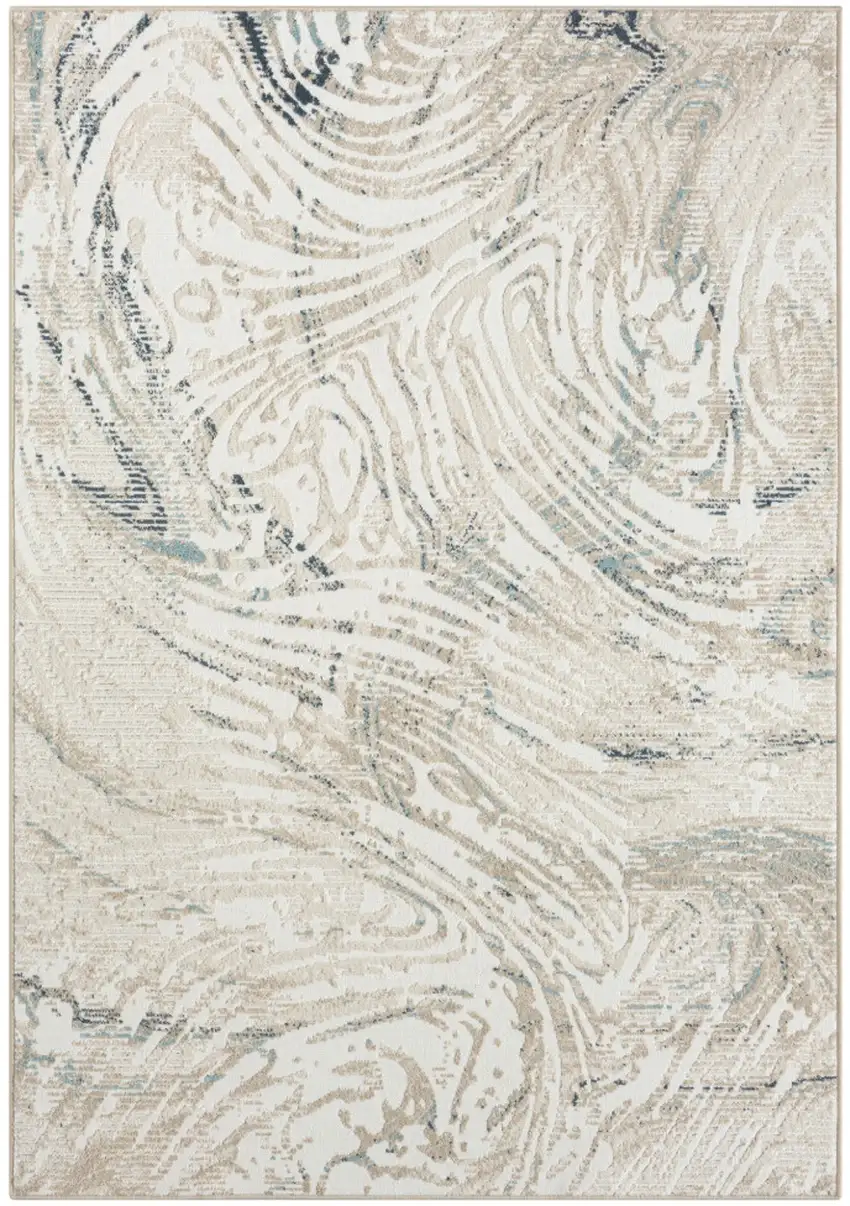 8' Gray Abstract Runner Rug Photo 1
