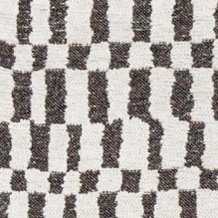 8' Gray And Beige Geometric Berber Washable Round Rug With UV Protection Photo 7