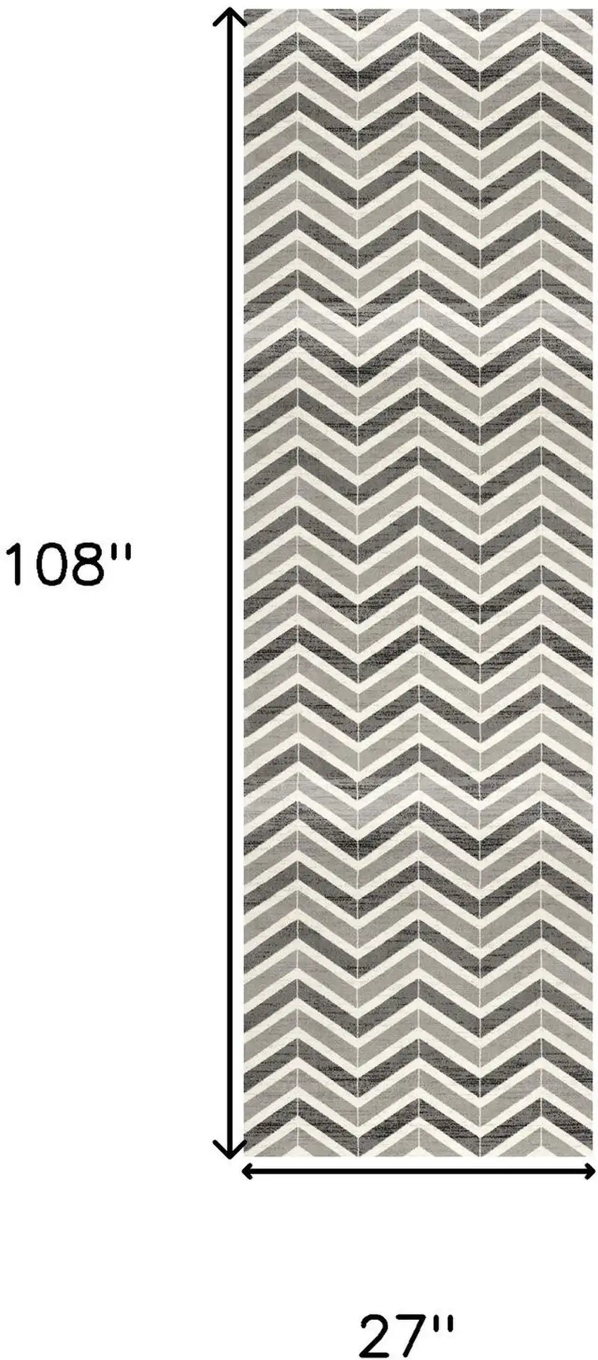 9' Gray And Beige Geometric Runner Rug Photo 5