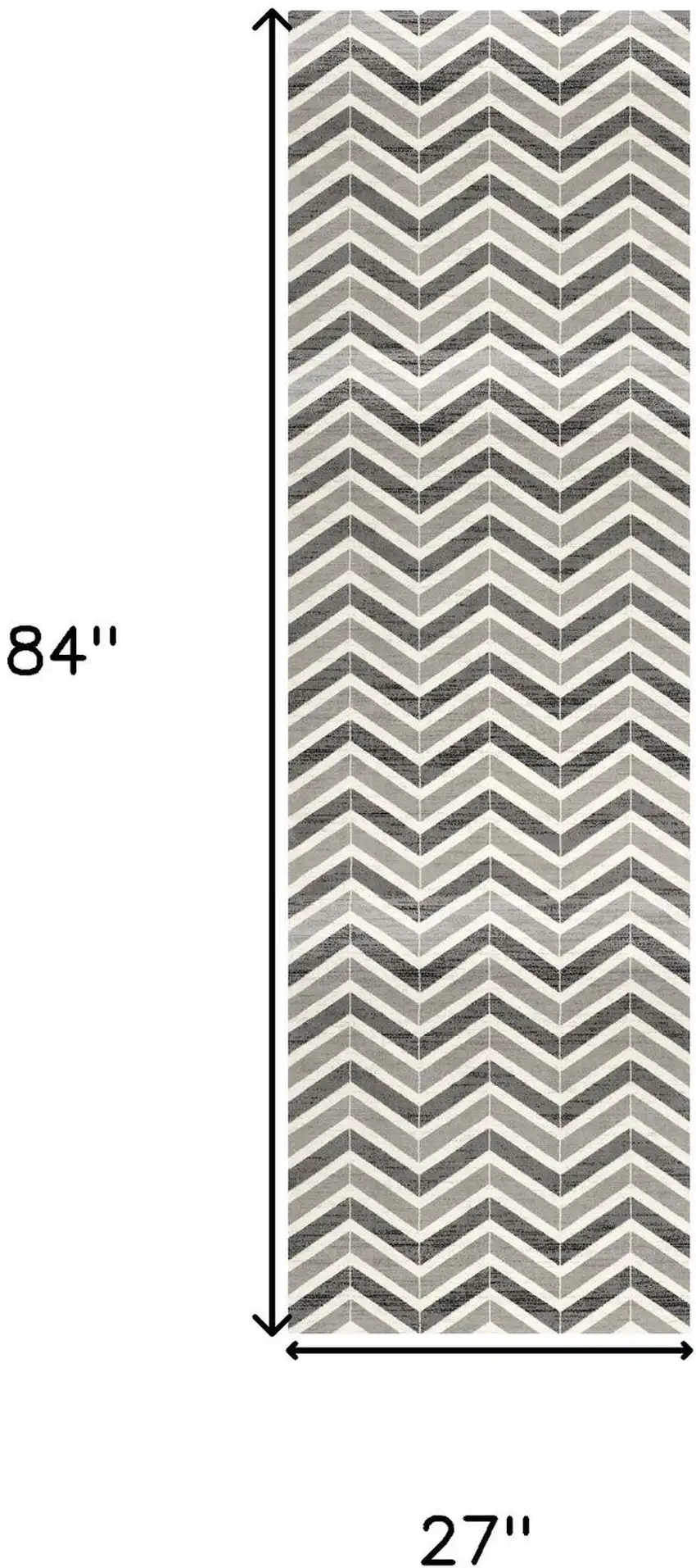 7' Gray And Beige Geometric Runner Rug Photo 3