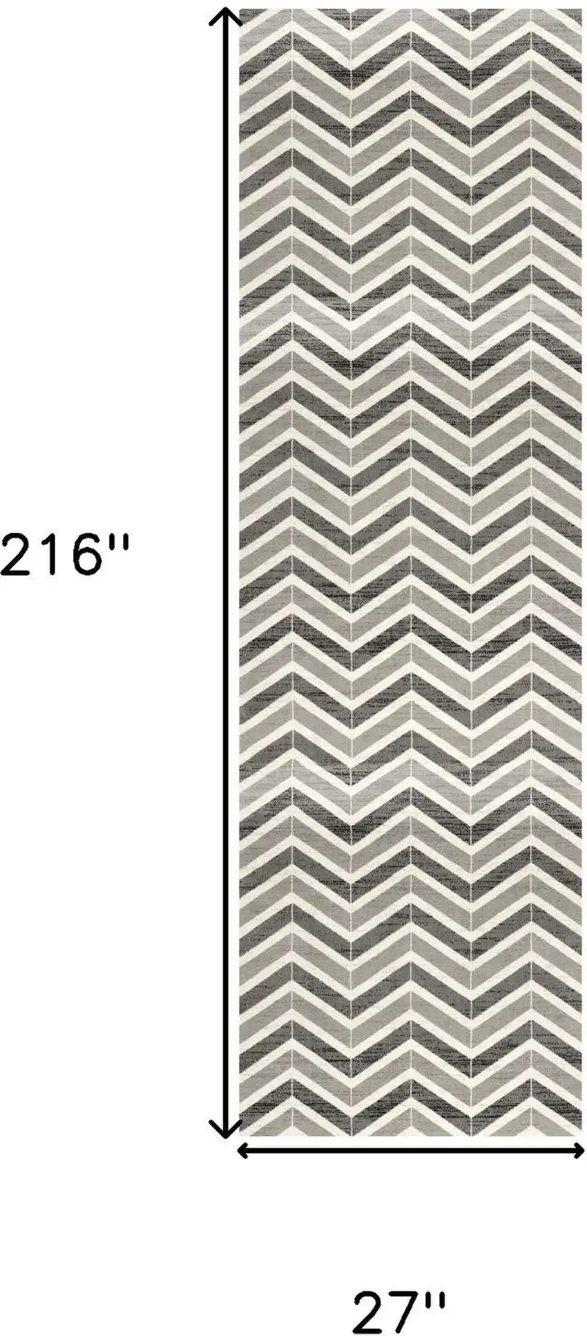 18' Gray And Beige Geometric Runner Rug Photo 3