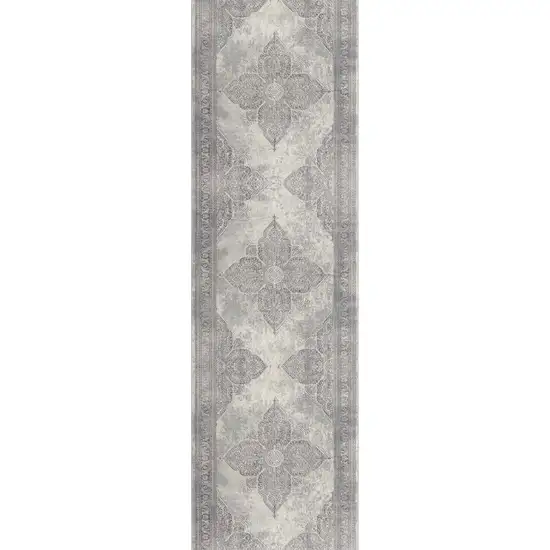 18' Gray And Beige Moroccan Runner Rug Photo 1