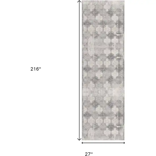 18' Gray And Beige Moroccan Runner Rug Photo 3
