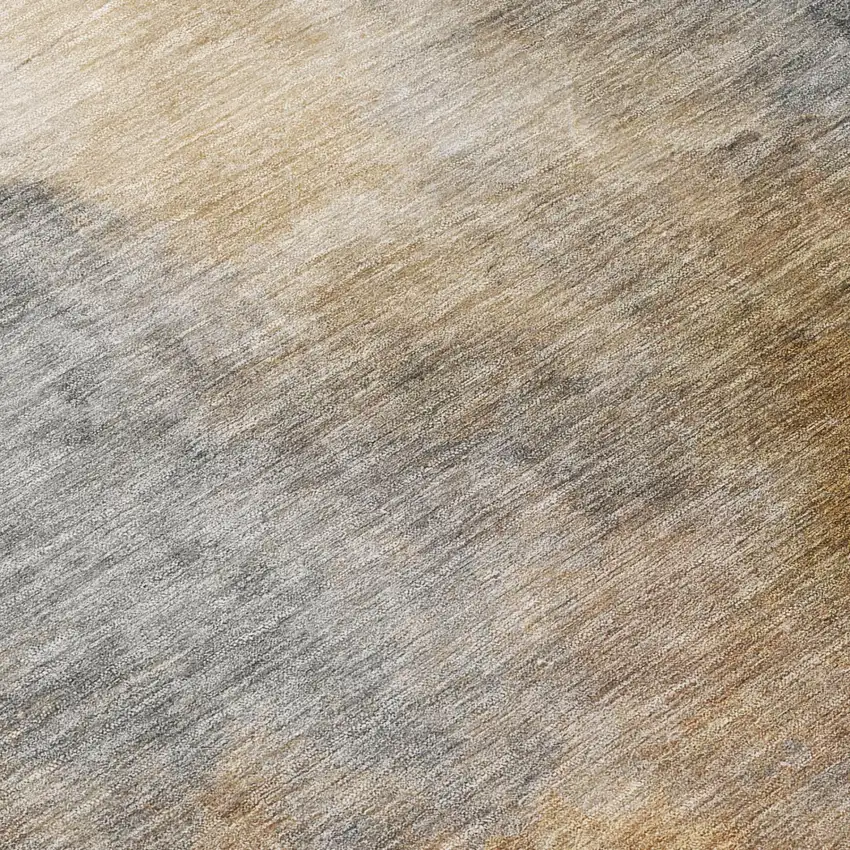 8' Gray And Beige Round Abstract Washable Indoor Outdoor Area Rug Photo 8