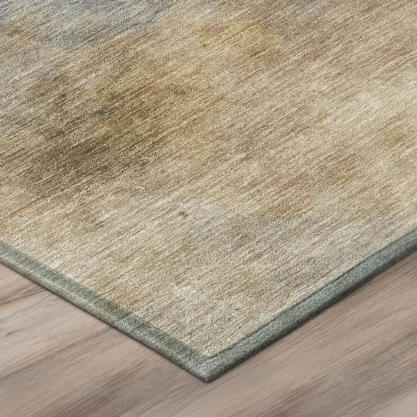 8' Gray And Beige Round Abstract Washable Indoor Outdoor Area Rug Photo 7
