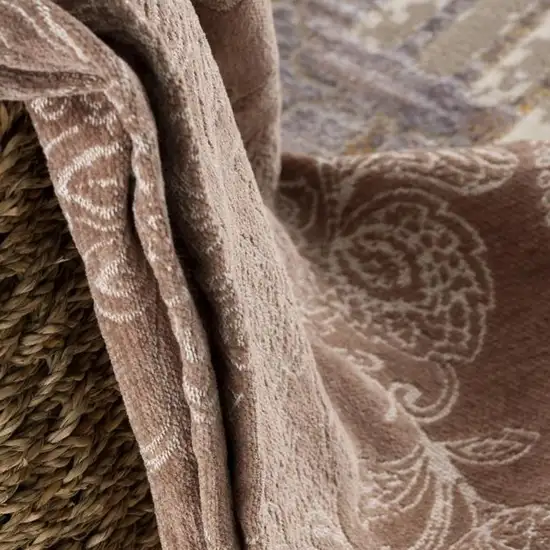 18' Gray And Beige Southwestern Runner Rug Photo 5