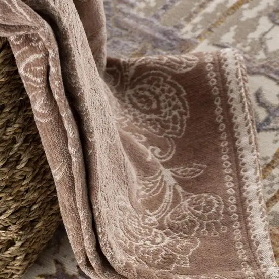 18' Gray And Beige Southwestern Runner Rug Photo 6