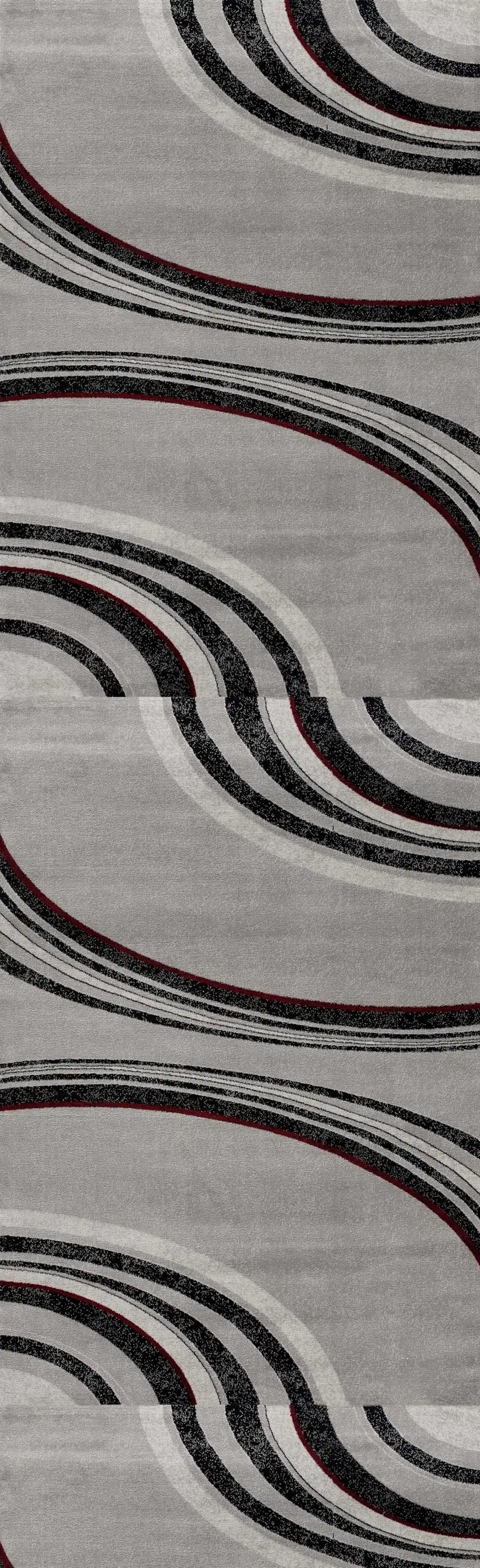6' Gray And Black Abstract Runner Rug Photo 8