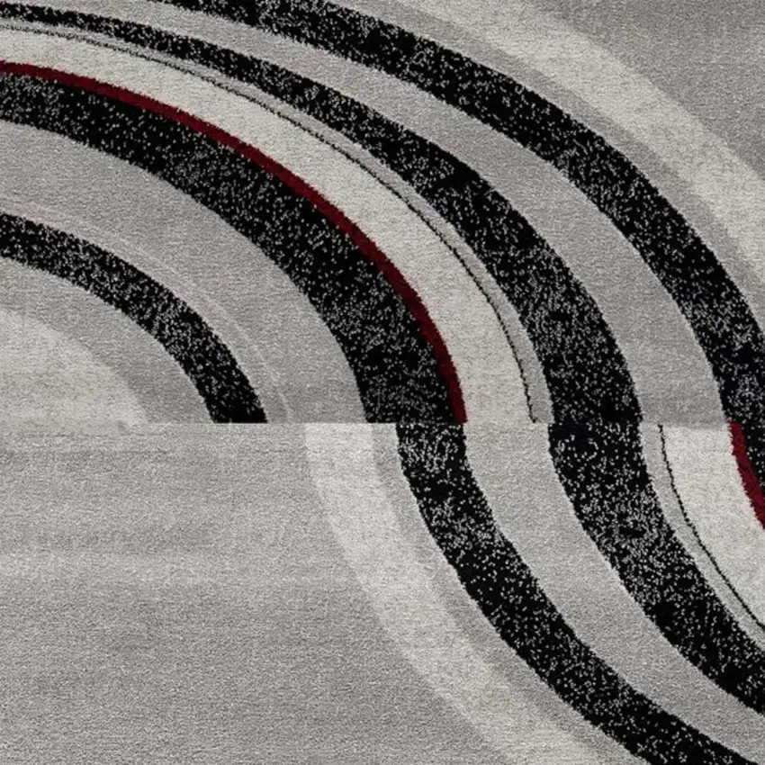 12' Gray And Black Abstract Runner Rug Photo 7