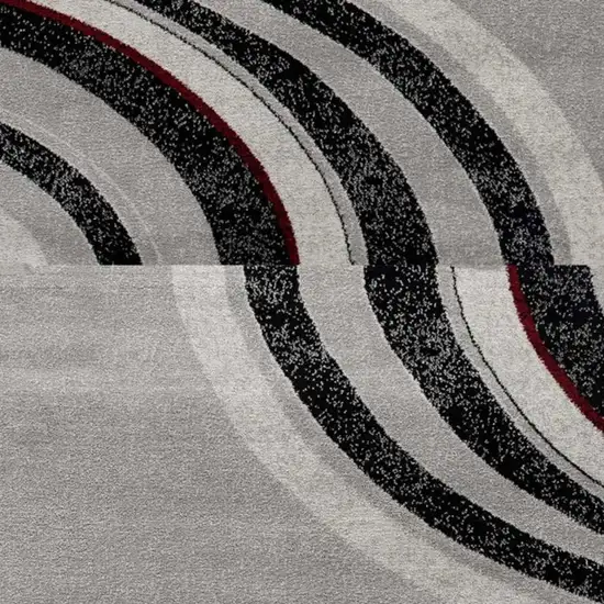 12' Gray And Black Abstract Runner Rug Photo 3