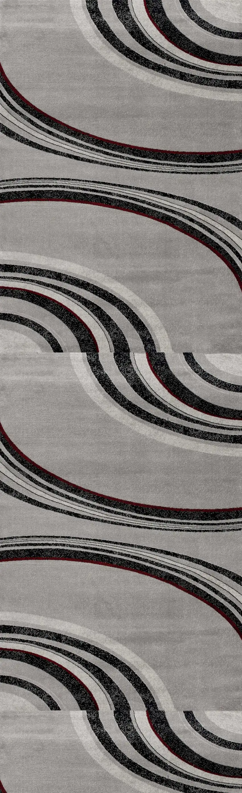 9' Gray And Black Abstract Runner Rug Photo 2